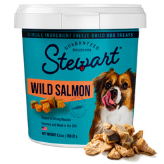 Stewart wild salmon tub front view showing resealable packaging and benefit of freshness
