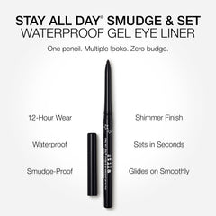 stila stingray black texture swatch revealing rich, waterproof pigment