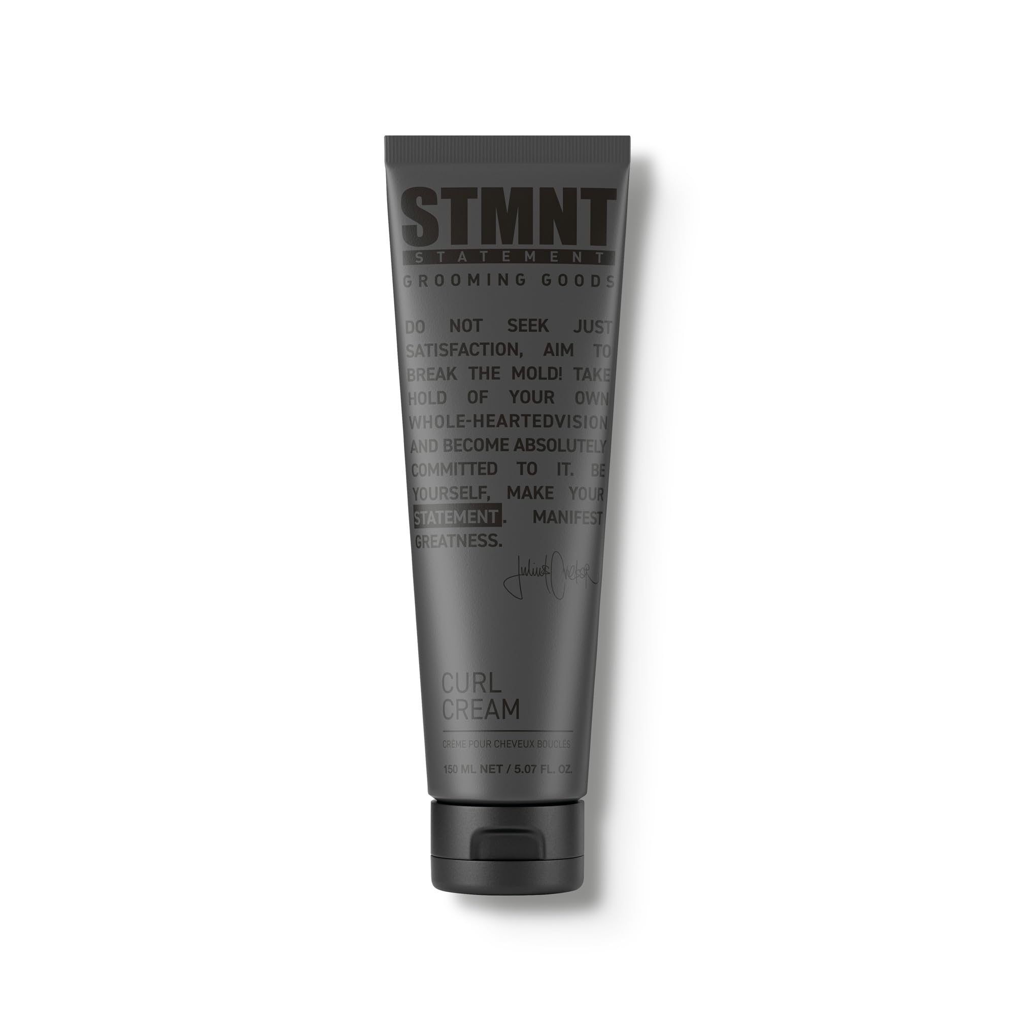 STMNT curl cream front jar showing label and compact packaging benefit convenience
