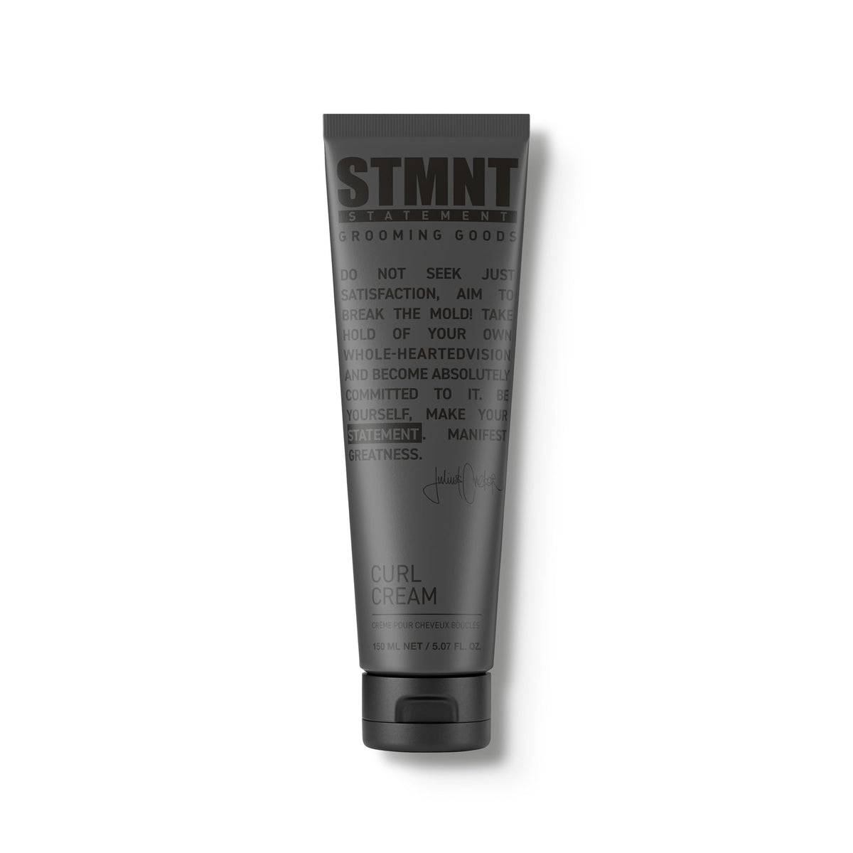 STMNT curl cream front jar showing label and compact packaging benefit convenience