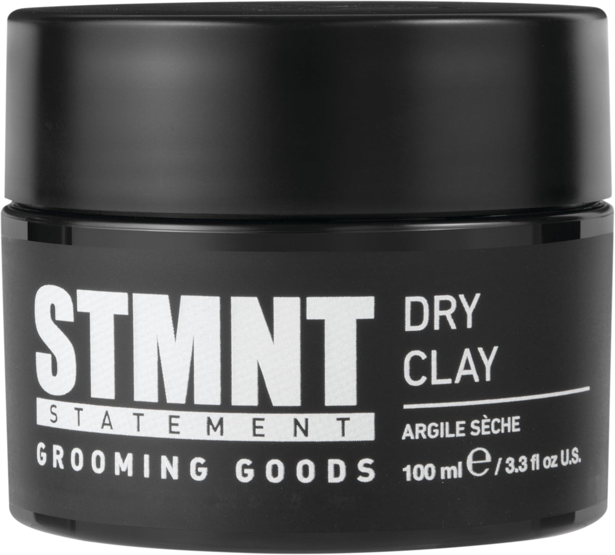STMNT dry clay front packaging showing jar and matte finish benefits