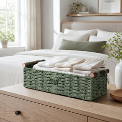 STOBSK basket on toilet tank organizing toiletries for quick access benefit