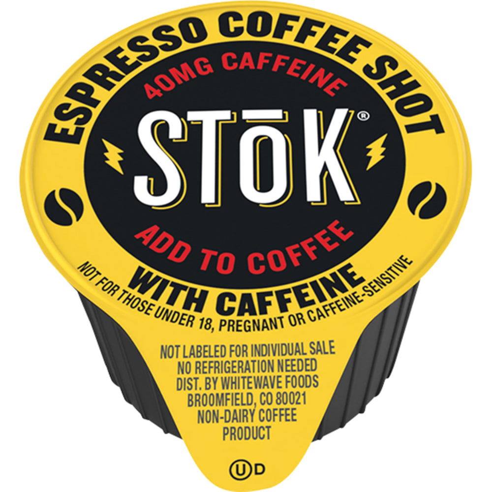SToK front packaging of 264 espresso shots showing bulk convenience