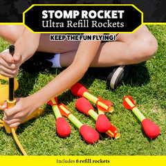 Stomp Rocket close-up of foam tip highlighting safe soft landing benefit