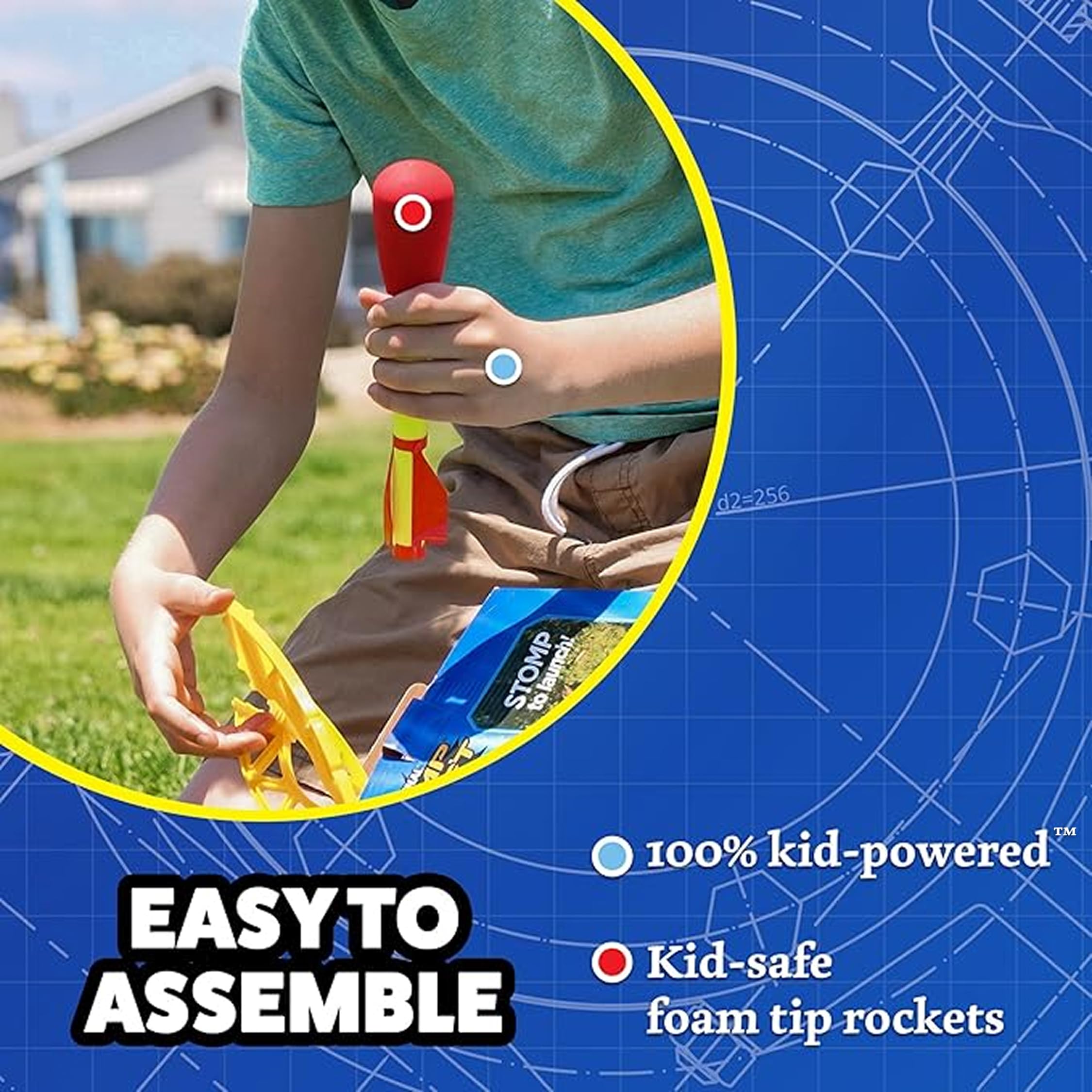 Stomp Rocket in action launching at park demonstrating high-flight excitement
