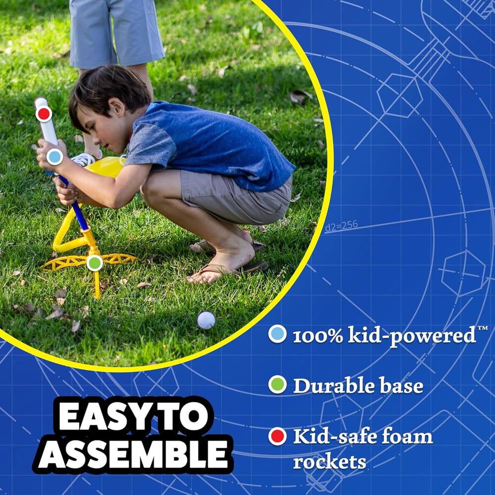 Stomp Rocket Jr glow rockets visible at night enhancing evening play