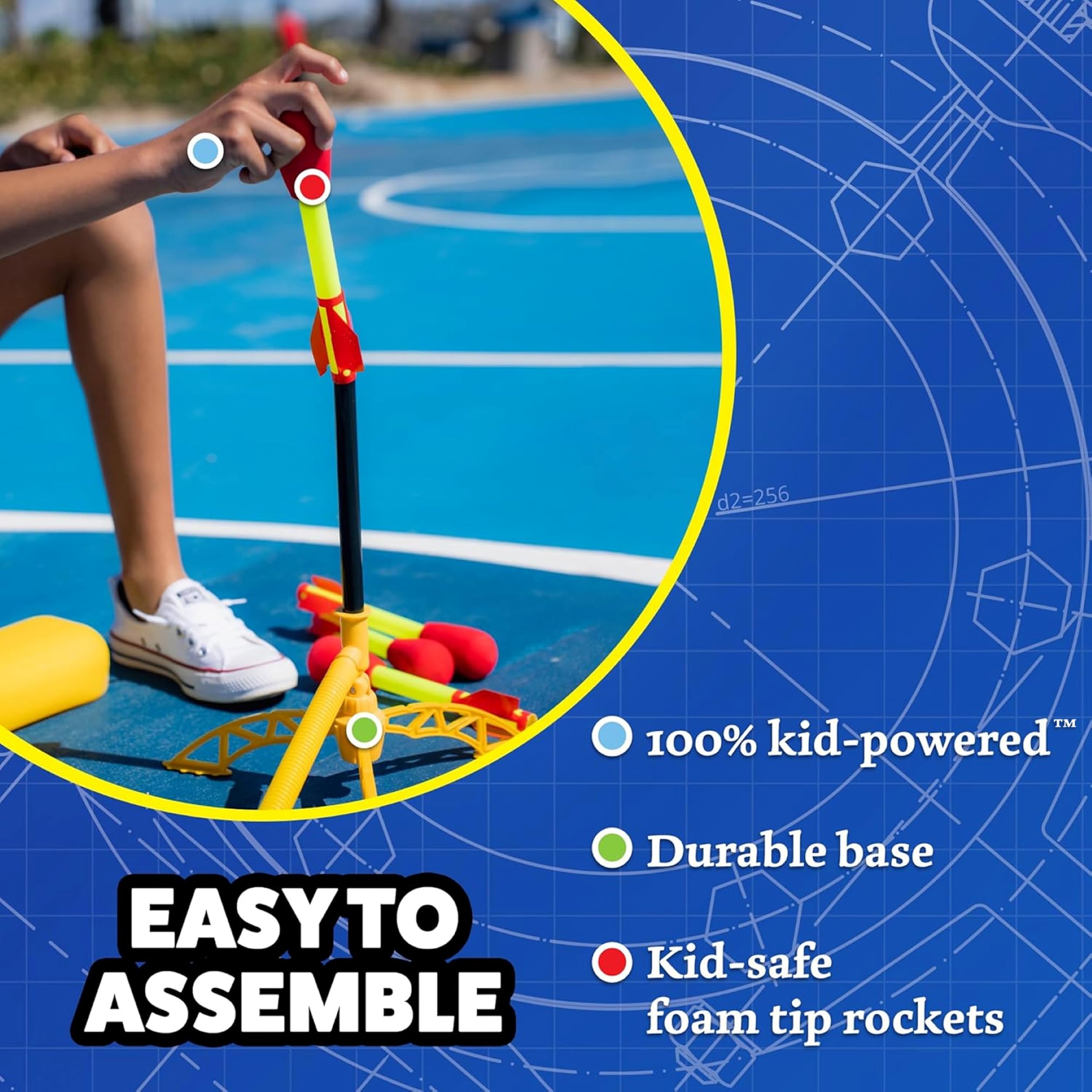 Children stomping on Stomp Rocket Ultra encouraging active outdoor play
