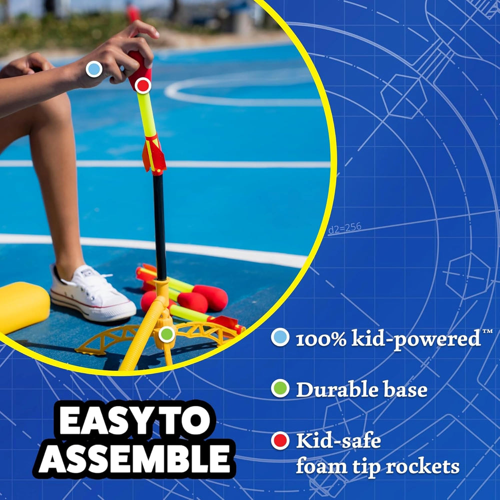 Children stomping on Stomp Rocket Ultra encouraging active outdoor play