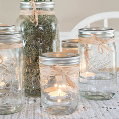 Stonebriar single tea light close-up showing smooth palm wax for consistent burn