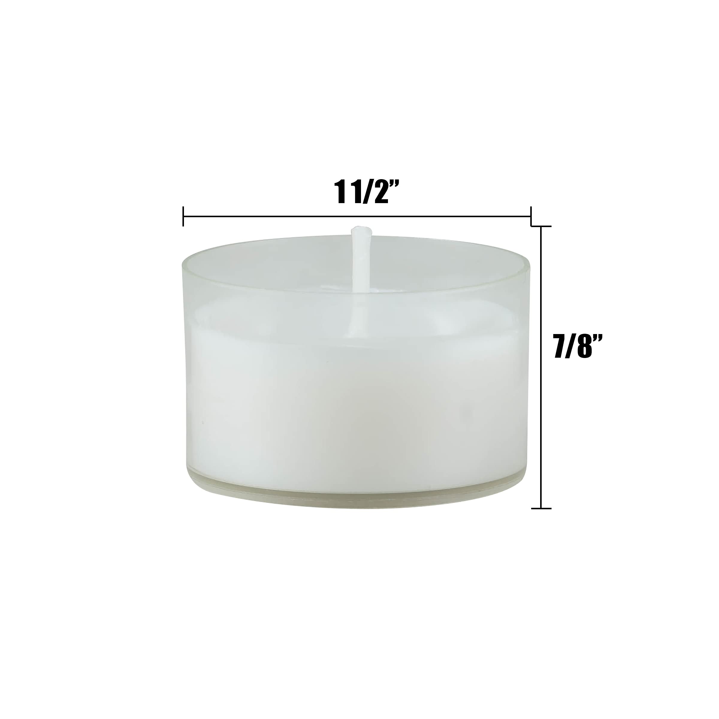 Stonebriar tea light next to ruler displaying compact dimensions