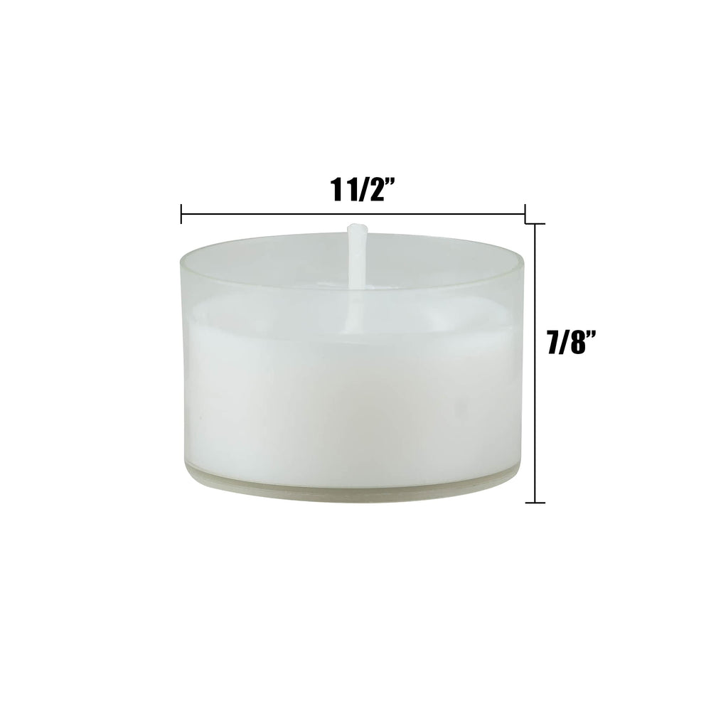 Stonebriar tea light next to ruler displaying compact dimensions