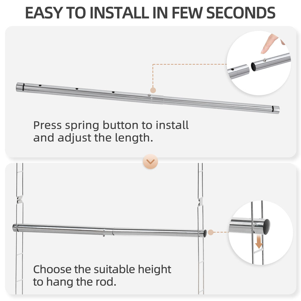 STORAGE MANIAC height adjustment demonstrating six locking positions for versatility