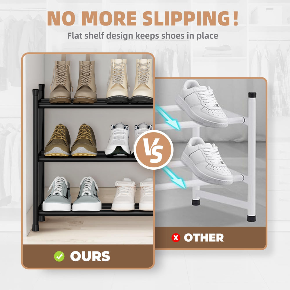 STORAGE MANIAC placed in an entryway demonstrating tidy shoe storage