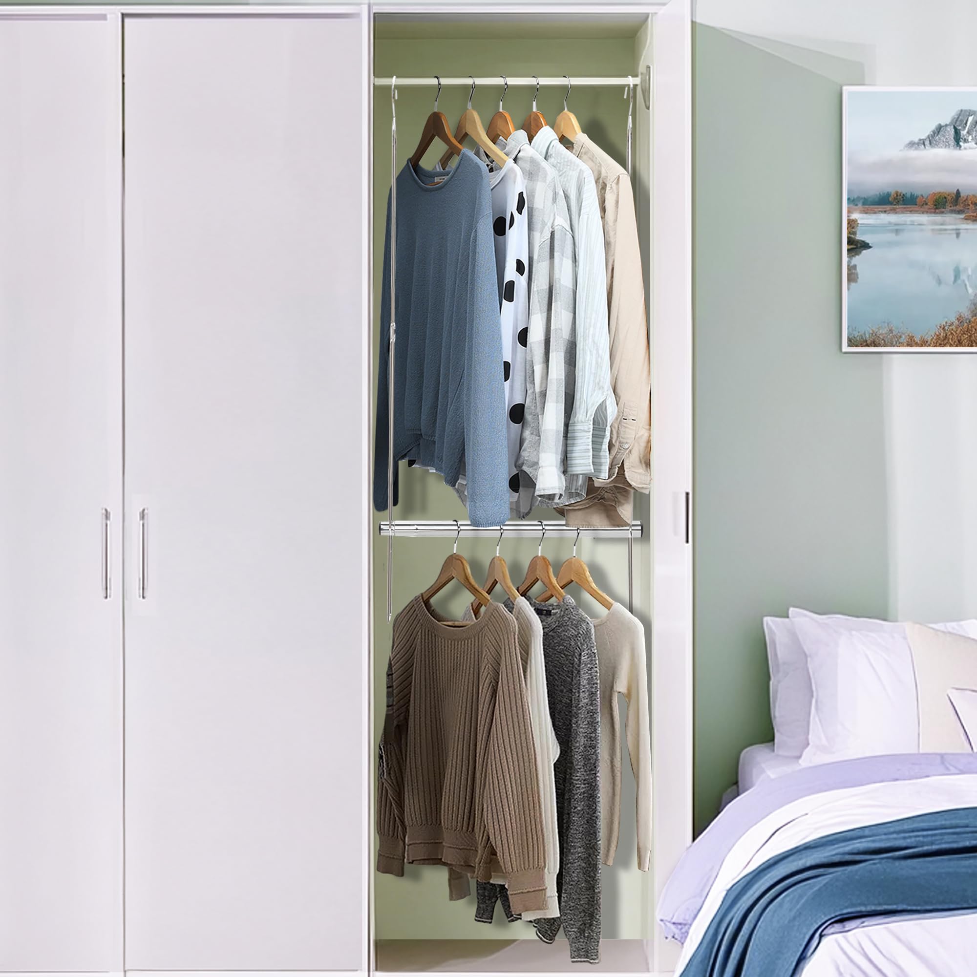 STORAGE MANIAC in a child’s closet enabling easier access and independent dressing