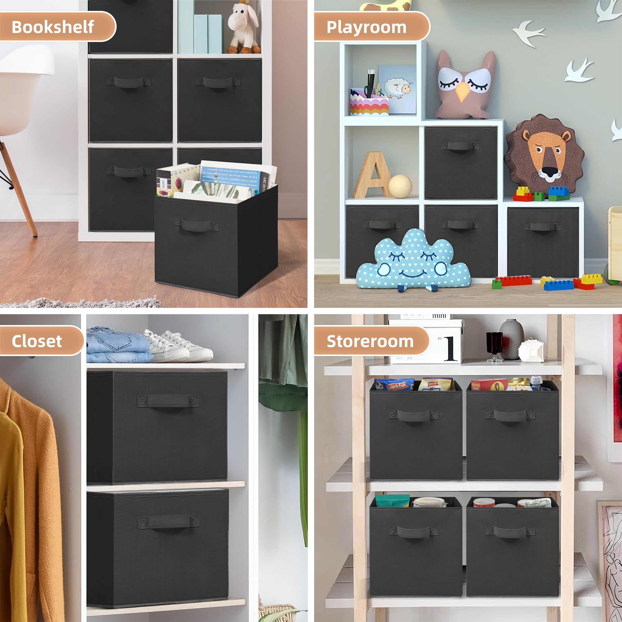 STORAGE MANIAC lifestyle shot in living room illustrating clutter-free décor benefit