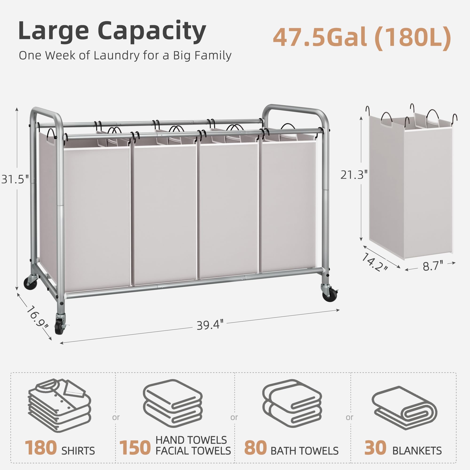 STORAGE MANIAC side profile with all bags loaded illustrating family-sized capacity
