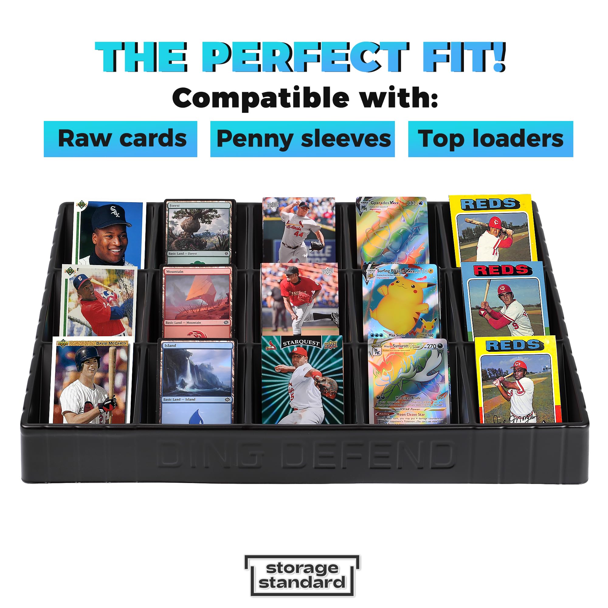 Storage Standard tray with toploaders inside keeping cards secure and visible