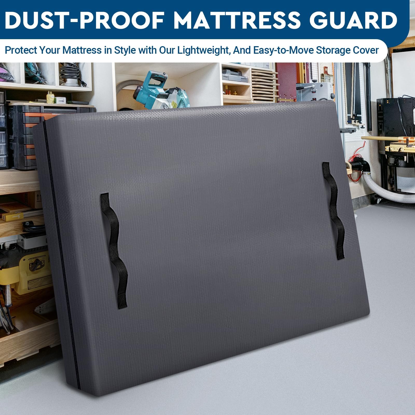 StorageRight mattress bag in moving truck showing secure, water-resistant transport