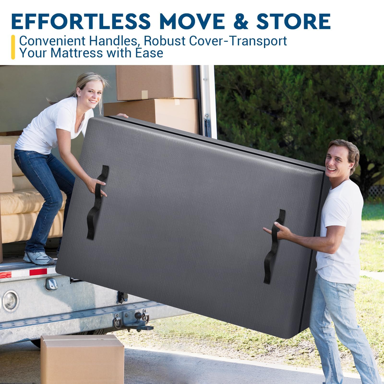StorageRight bag in doorway demonstrating size and maneuverability
