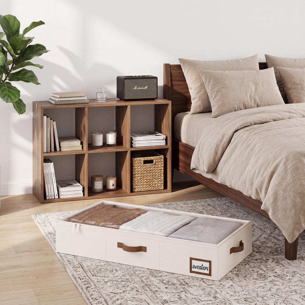 StorageWorks open box filled with folded clothes showing protected organization