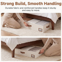StorageWorks sliding under bed to demonstrate 6 inch fit and space-saving benefit