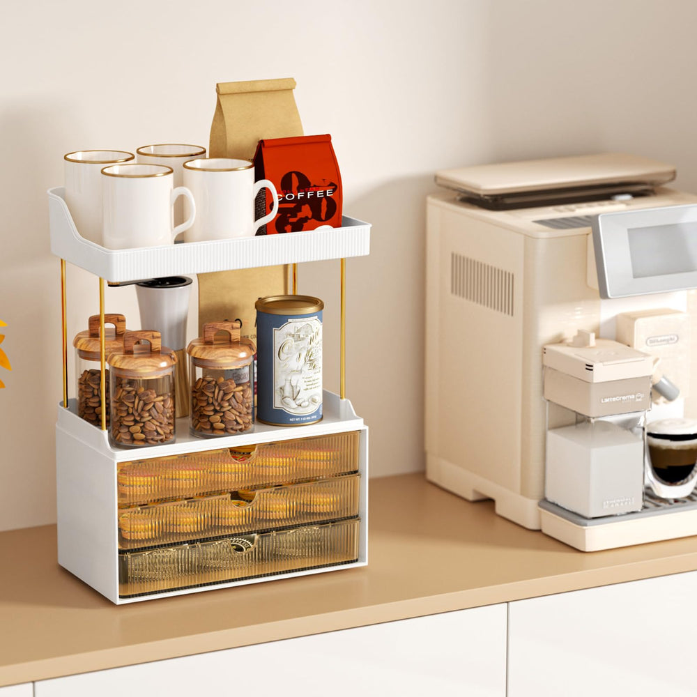 StorBin drawers open with palettes showing tidy hidden storage convenience