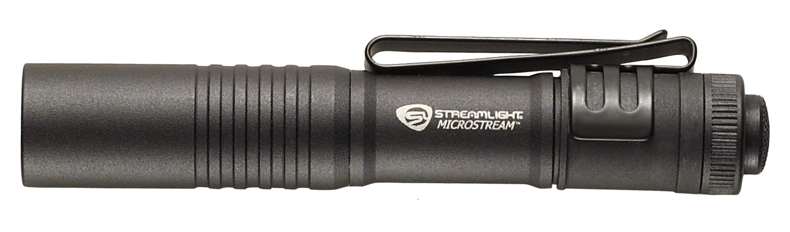 Streamlight MicroStream close up of LED and polycarbonate lens, durable focused beam benefit