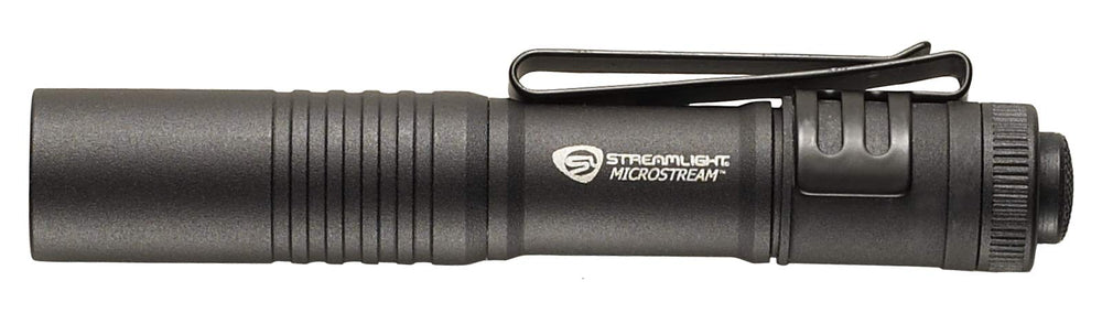 Streamlight MicroStream close up of LED and polycarbonate lens, durable focused beam benefit