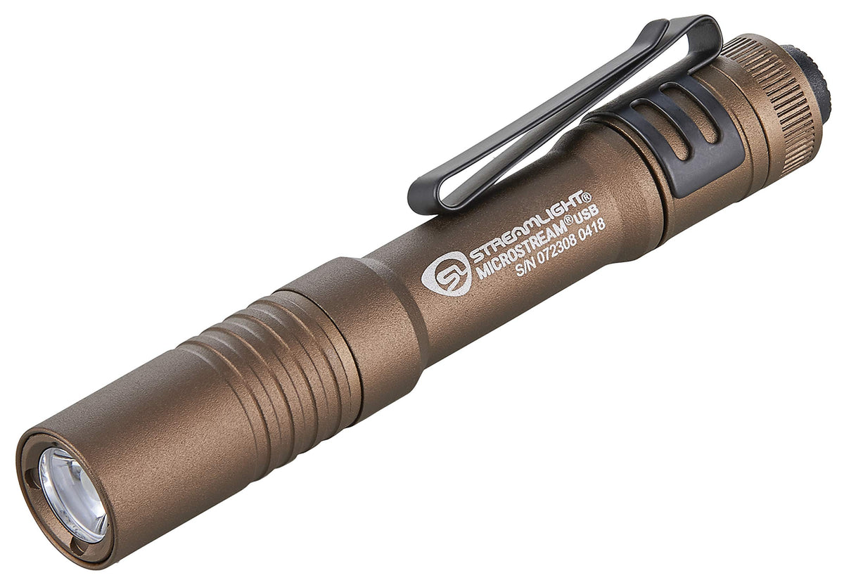 Streamlight MicroStream front view showing compact LED and bezel, durable and portable