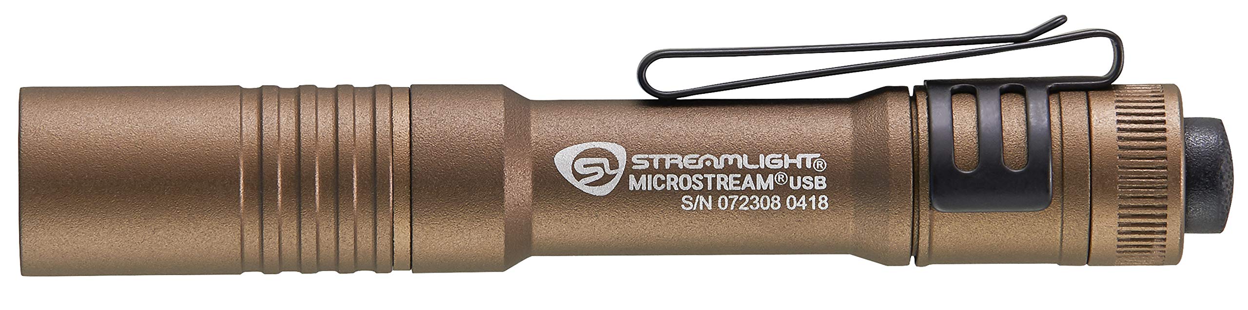 Streamlight MicroStream micro-USB port close-up with cable, easy recharge visible