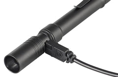 Streamlight Stylus Pro bright focused beam cutting through darkness for clear inspections