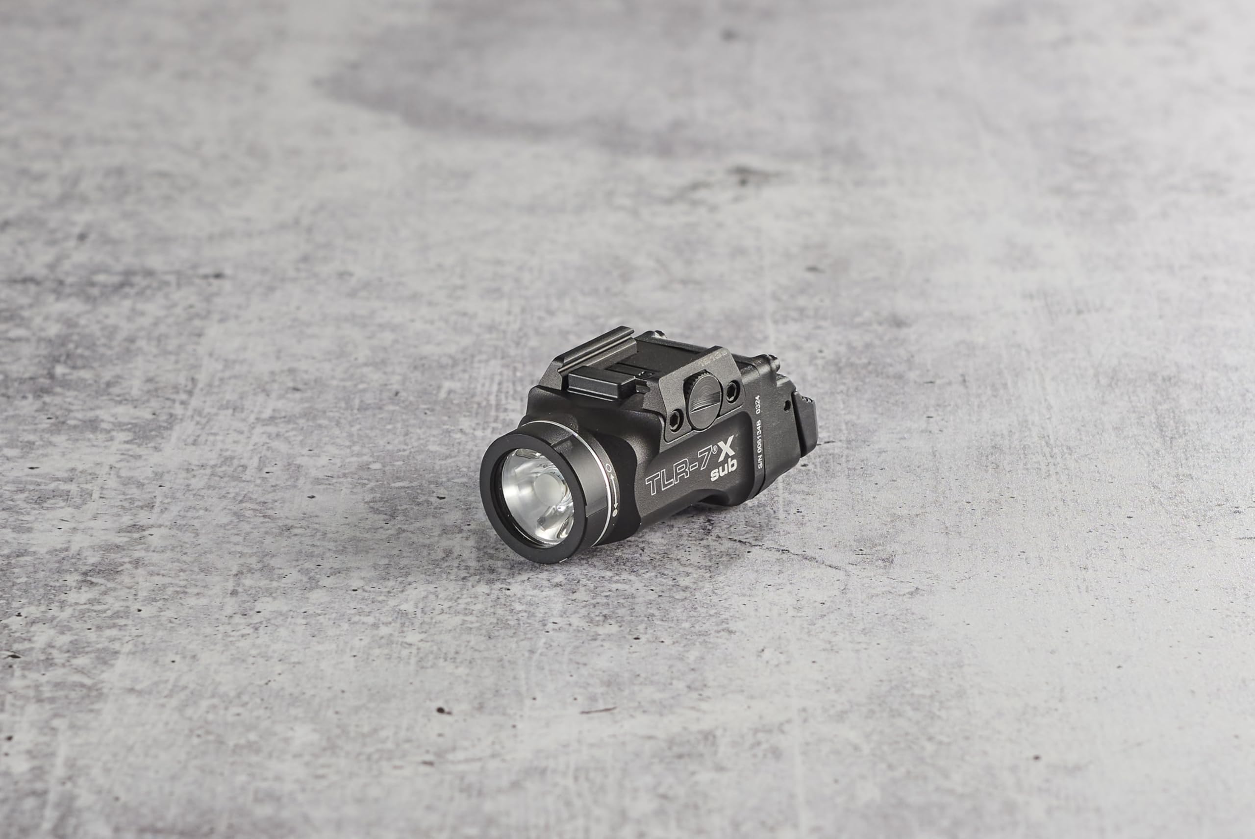 Streamlight TLR-7 X Sub lens close-up highlighting impact-resistant BOROFLOAT glass