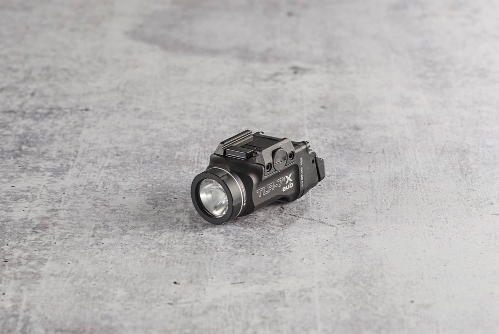 Streamlight TLR-7 X Sub lens close-up highlighting impact-resistant BOROFLOAT glass
