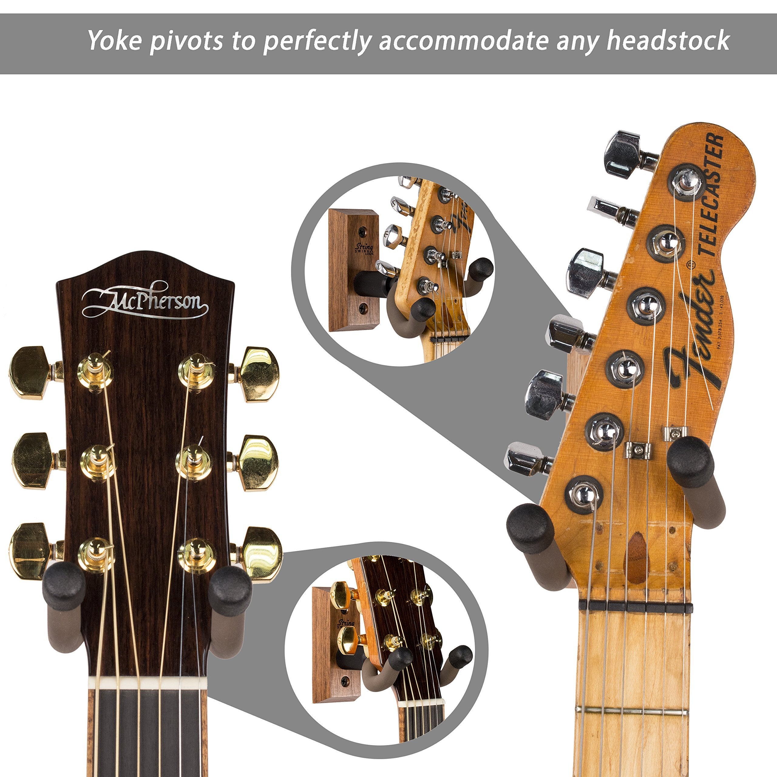 String Swing close-up of rubber cradle protecting guitar finish benefit