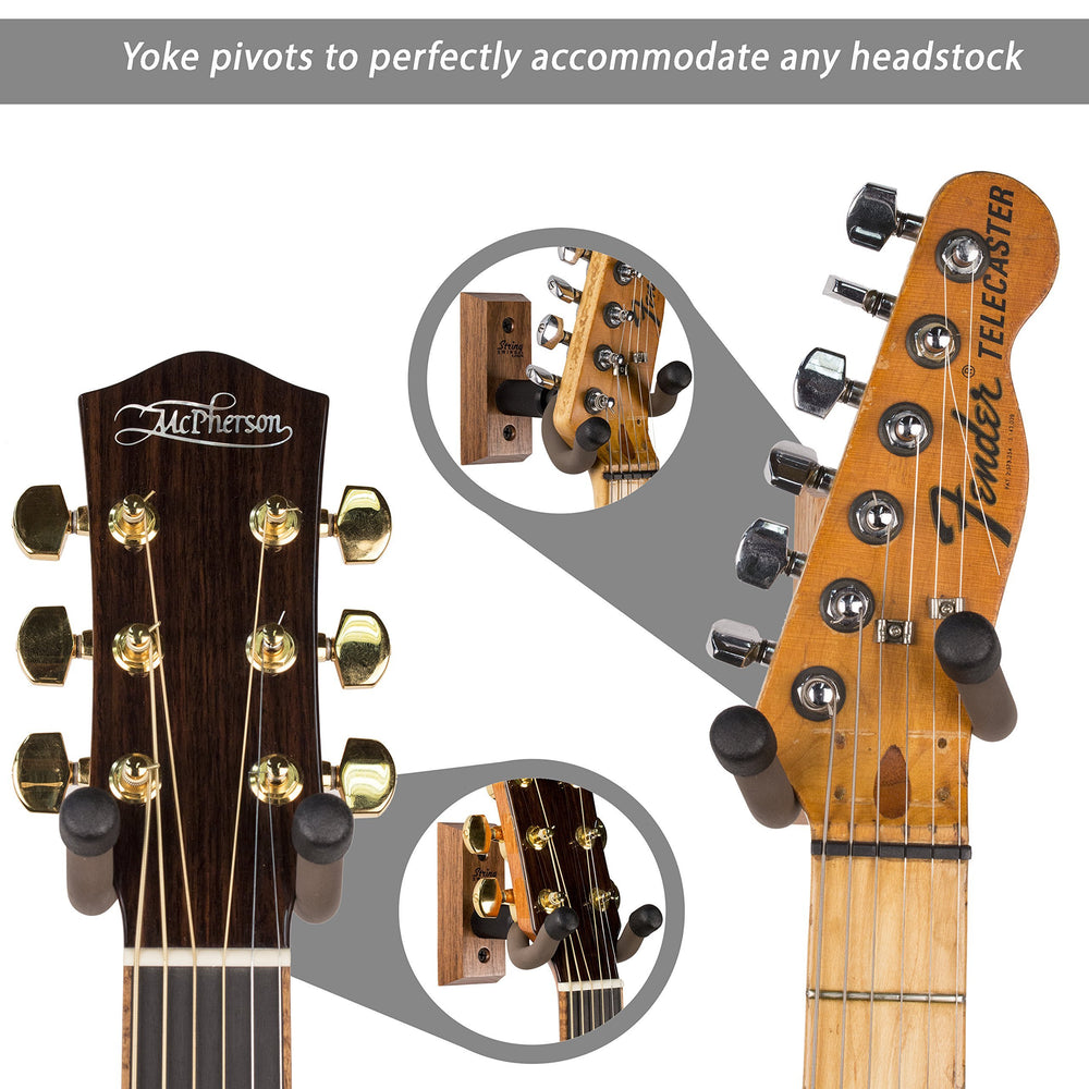 String Swing close-up of rubber cradle protecting guitar finish benefit