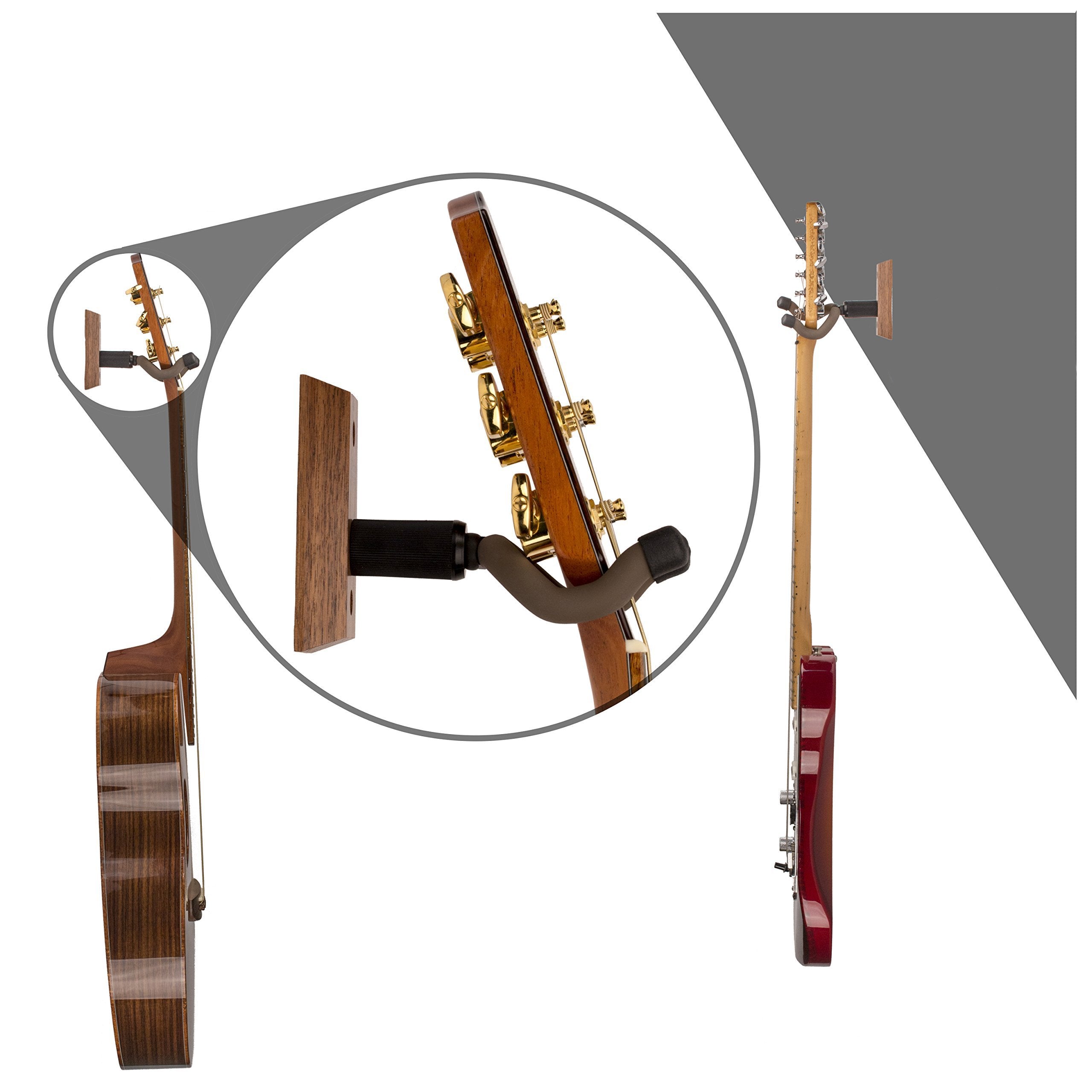 String Swing side profile with guitar illustrating space-saving storage benefit