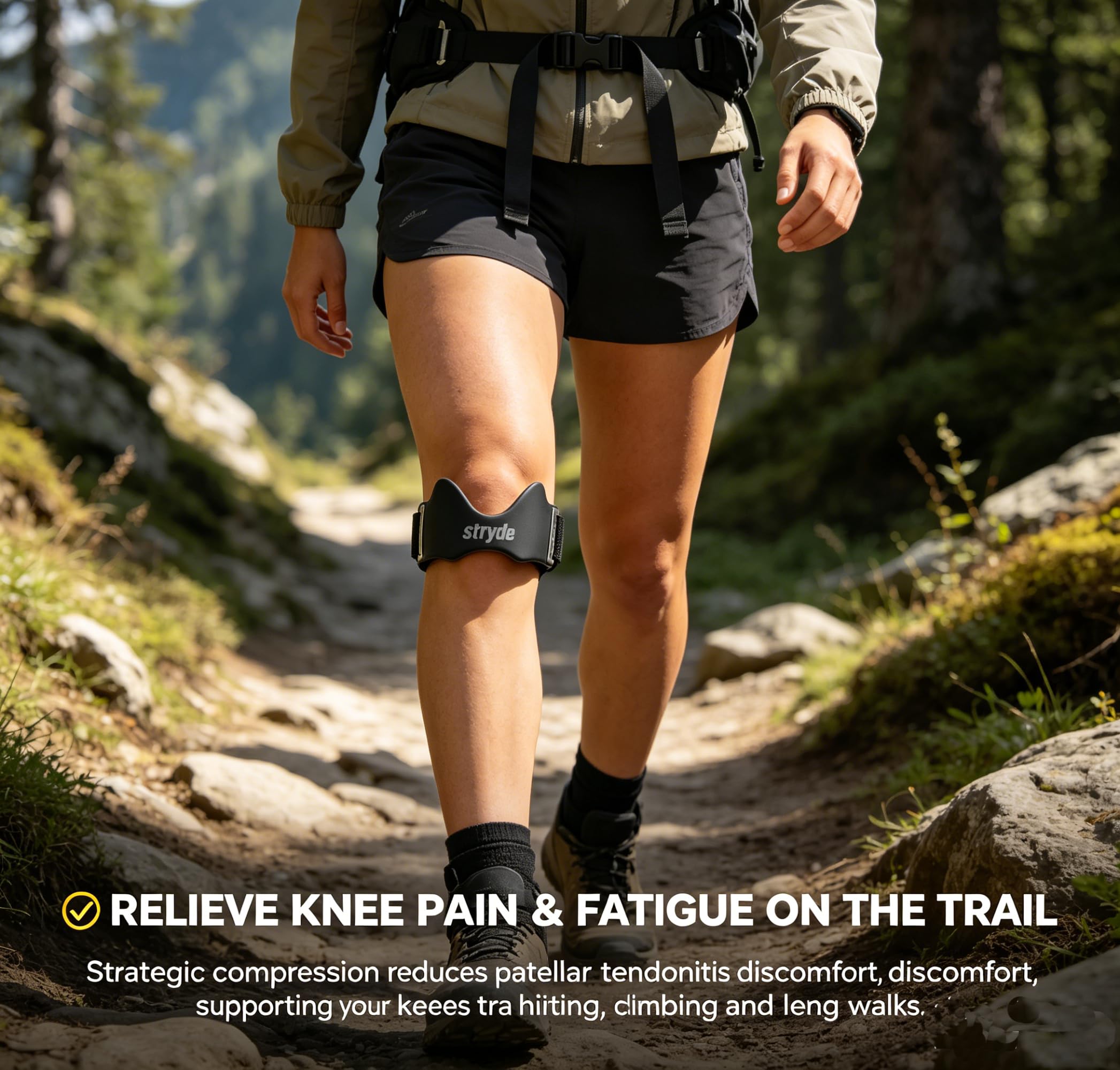 Stryde Knee during running showing stable tendon support