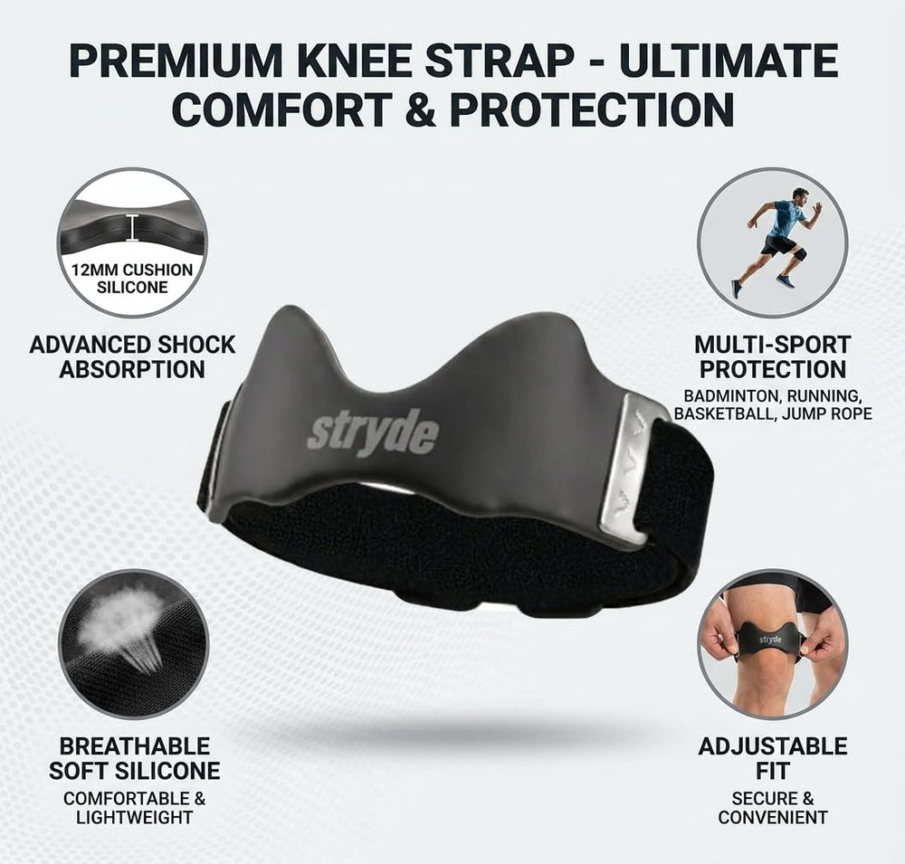 Stryde Knee beside a ruler showing compact size and fit