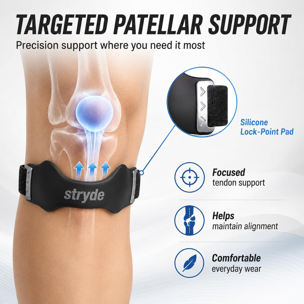 Stryde Strap silicone lock-point pad closeup for precise targeted support