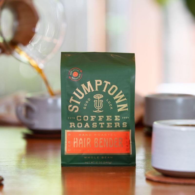 Stumptown espresso shot brewed from Hair Bender showcasing crema and balance