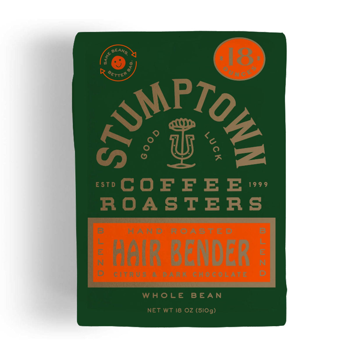 Stumptown Hair Bender front packaging showing branding and 18 oz size benefit