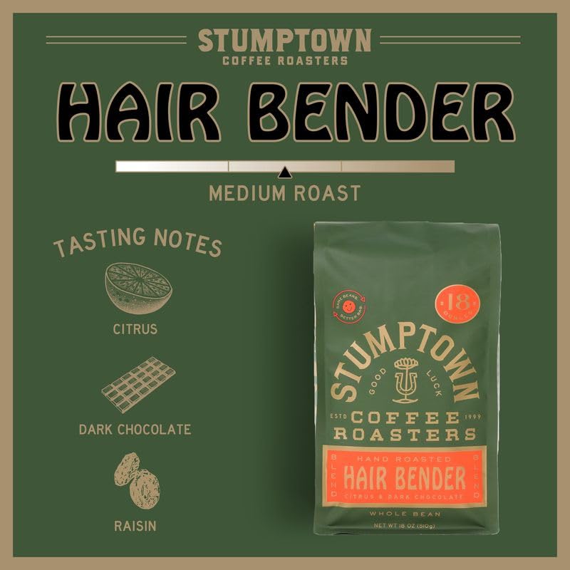 Pour‑over brewing Stumptown Hair Bender showcasing clarity and citrus notes