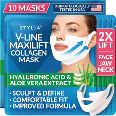 Stylia front packaging showing 10-piece MaxiLift box and product benefits