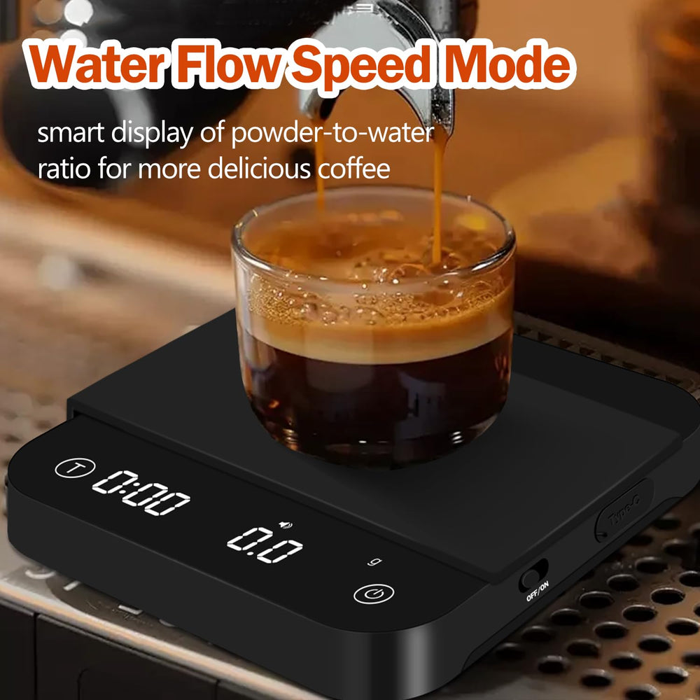 styuanmmy beside espresso machine demonstrating countertop fit