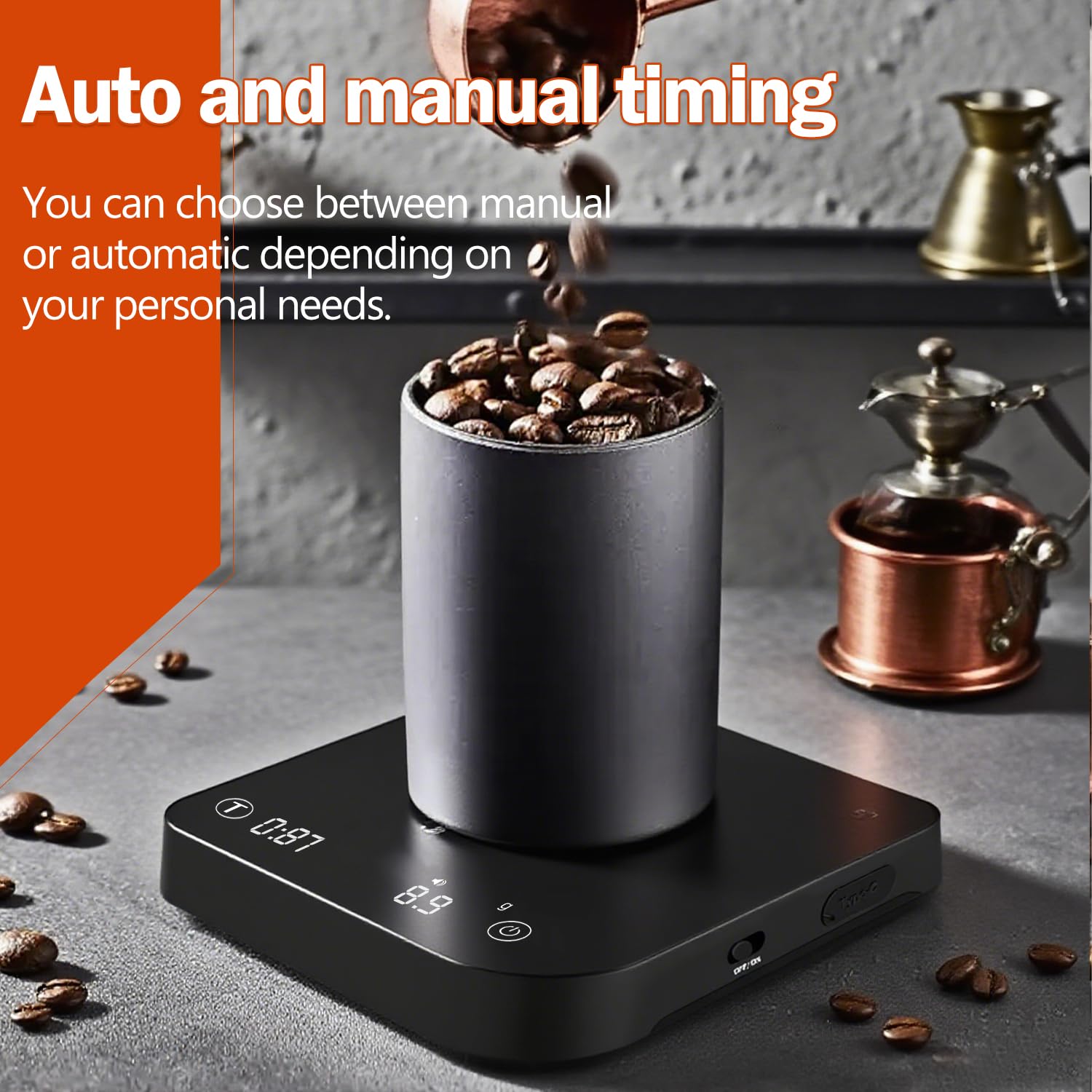 styuanmmy timer mode display illustrating precise brew timing control