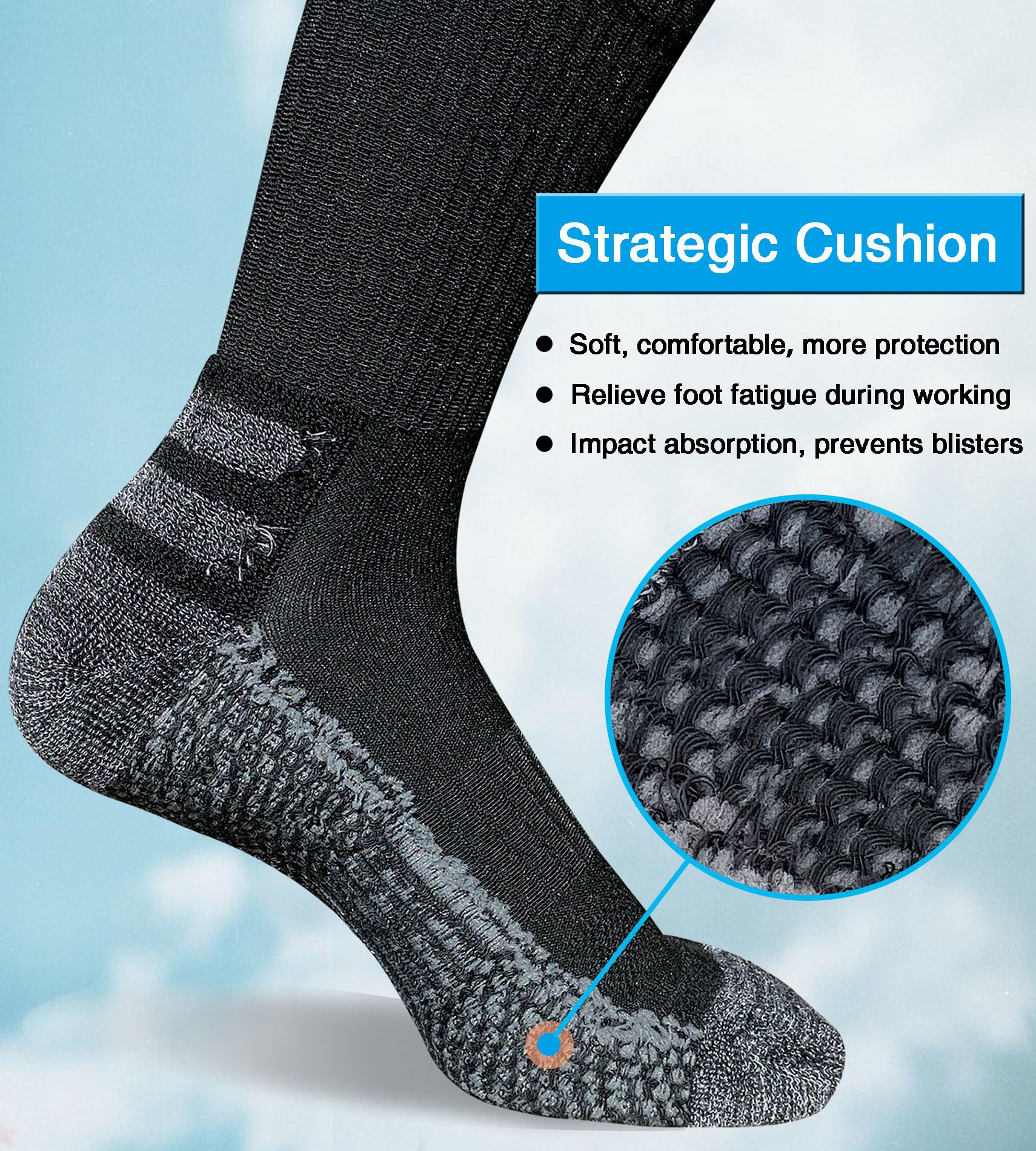 suaskk close-up of thick sole cushioning for shock absorption and comfort