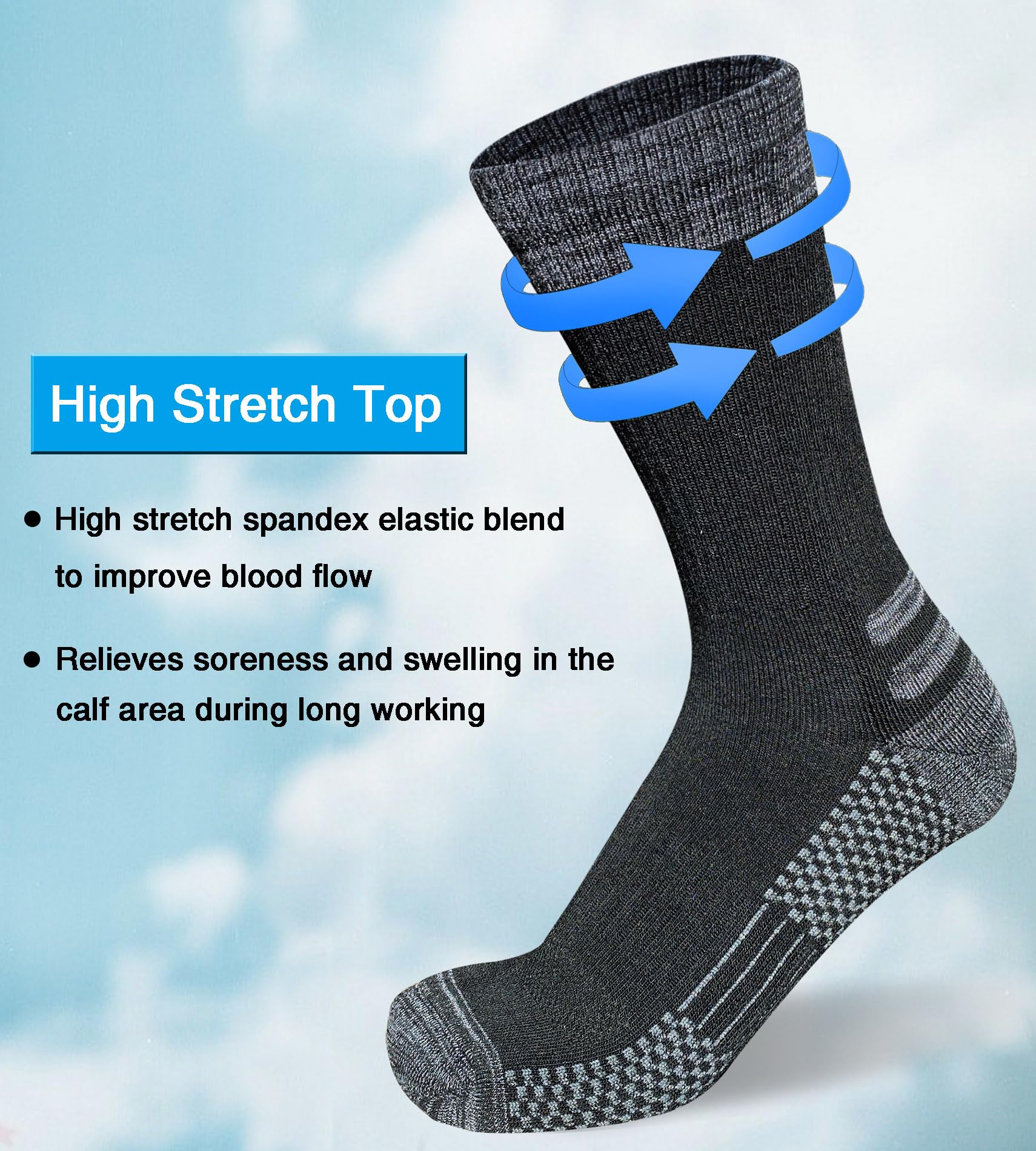 suaskk socks worn inside work boots providing comfort during long shifts