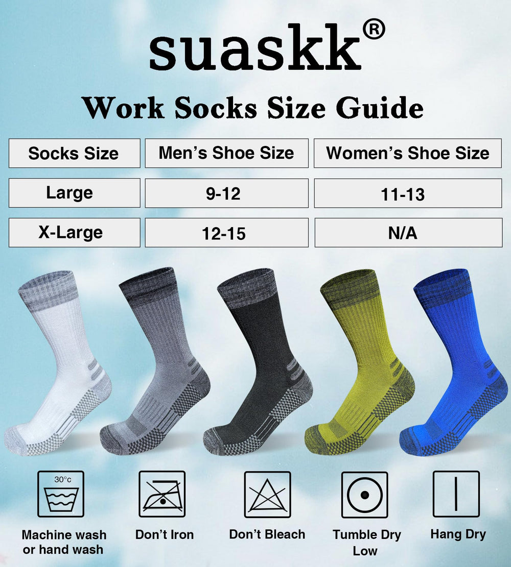 suaskk socks on a worksite model showcasing durability and practical wear