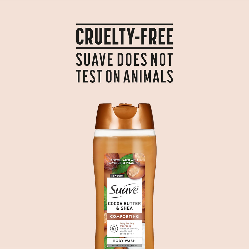 Suave bottle on bathroom counter implying everyday family use