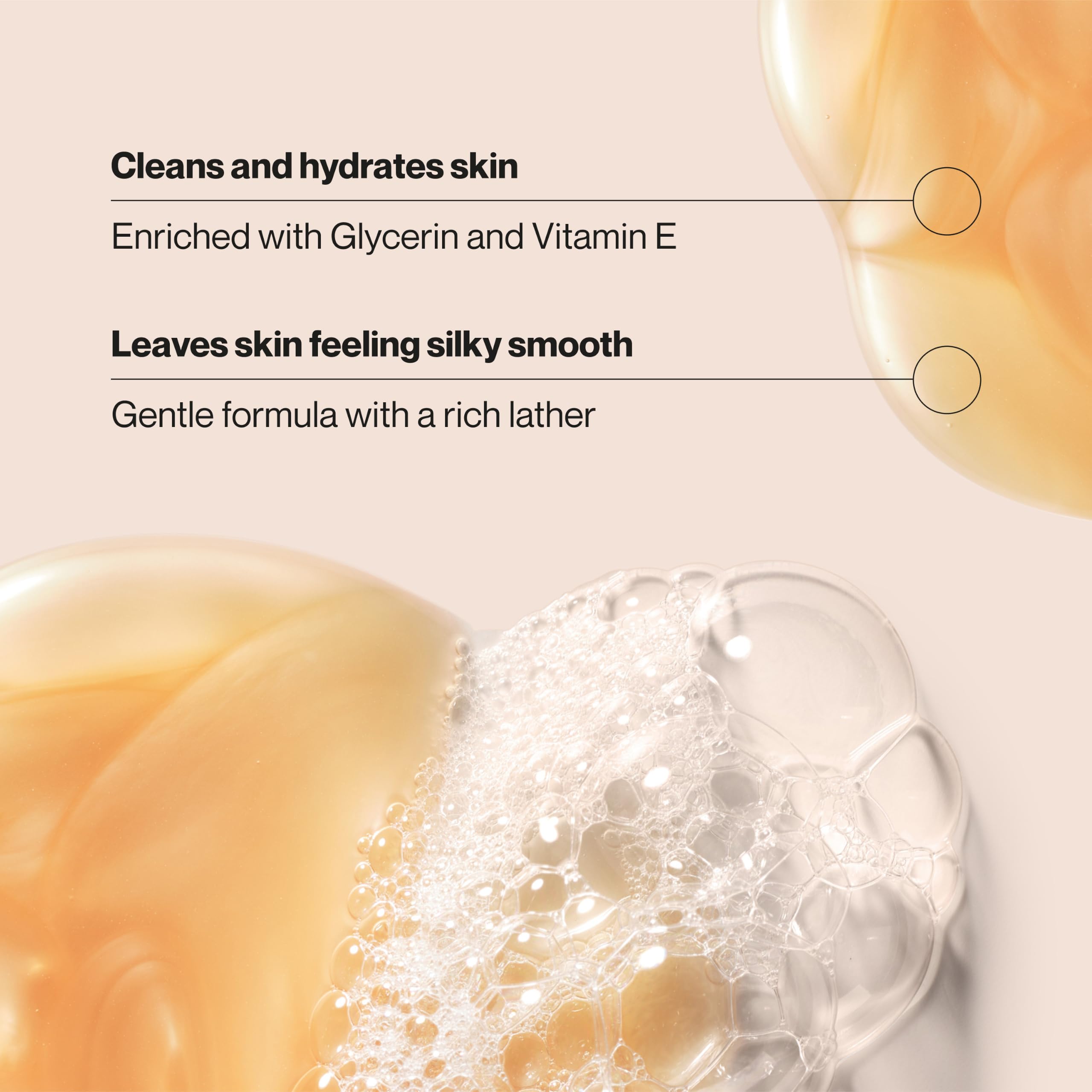 Suave creamy lather texture demonstrating rich moisturizing foam